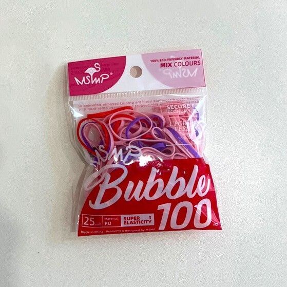 #N/A - 糖果色系 基礎彈力髮圈 100條裝 (粉紫混搭)