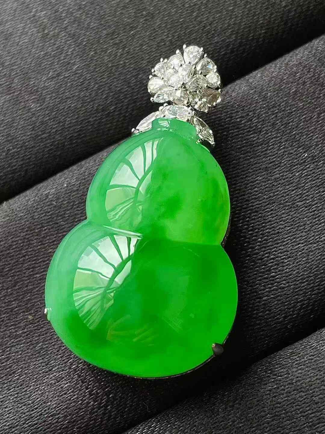 翡翠冰陽綠葫蘆吊墜,天然翡翠A玉, 緬甸玉, Jade, Jadeite