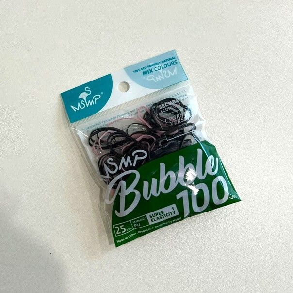 #N/A - 糖果色系 基礎彈力髮圈 100條裝 (粉黑混搭)