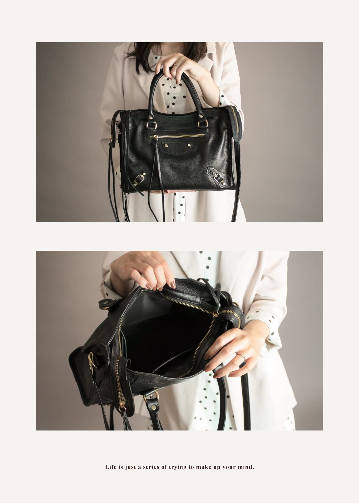 經典機車包輪廓，融合Trista的優雅語彙