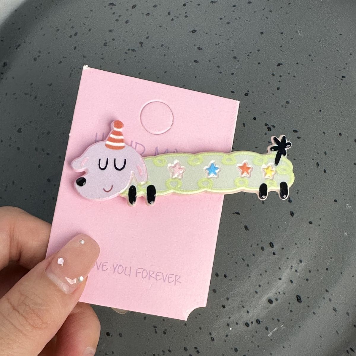 #N/A - 卡通狗狗圖案 甜美少女髮夾 (彩色星星)