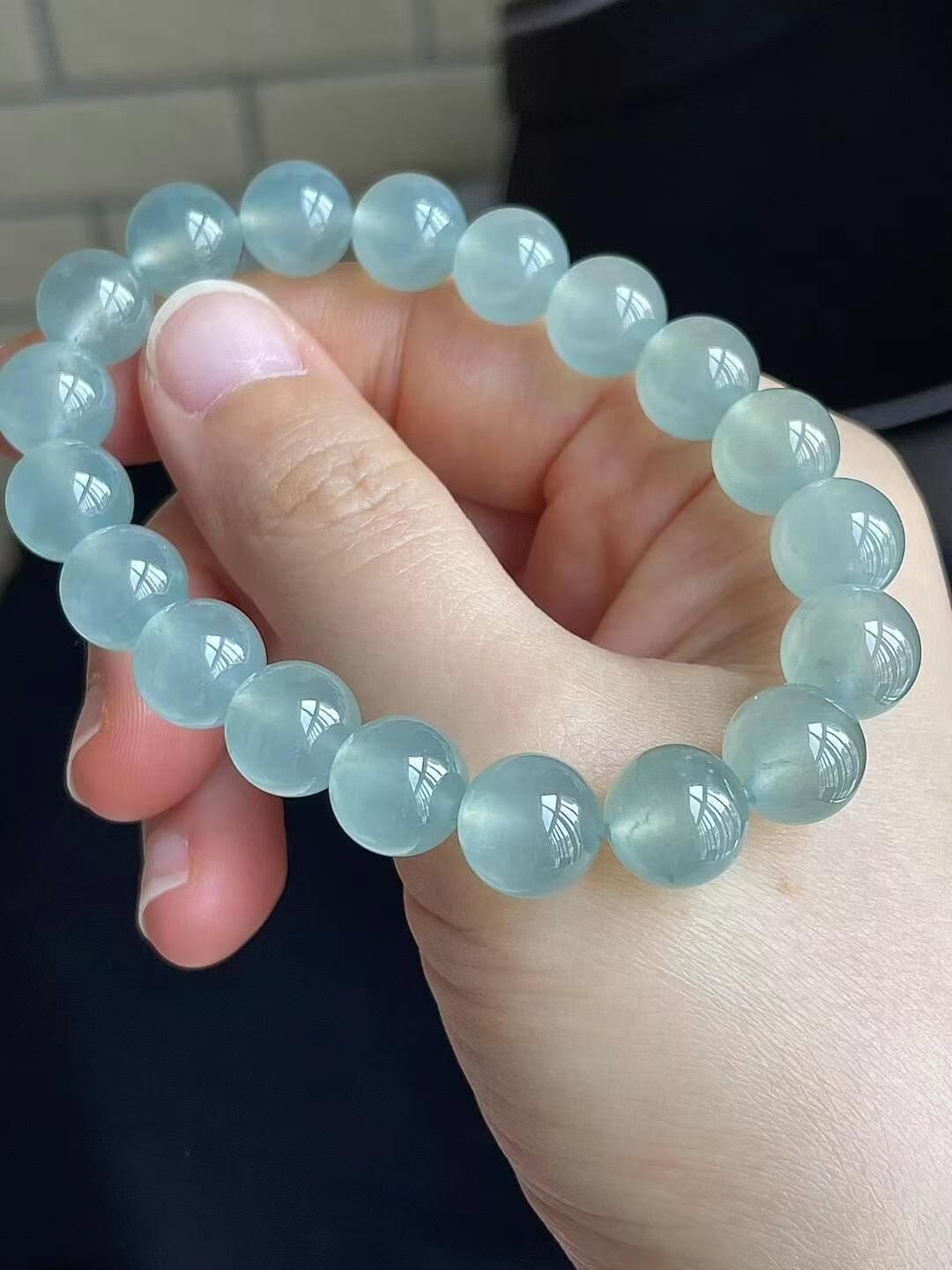 7205567 翡翠高冰手串 (9.8mm直徑)