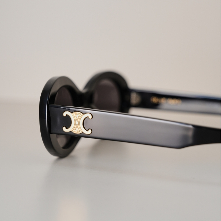 CELINE  黑色側邊金屬LOGO墨鏡