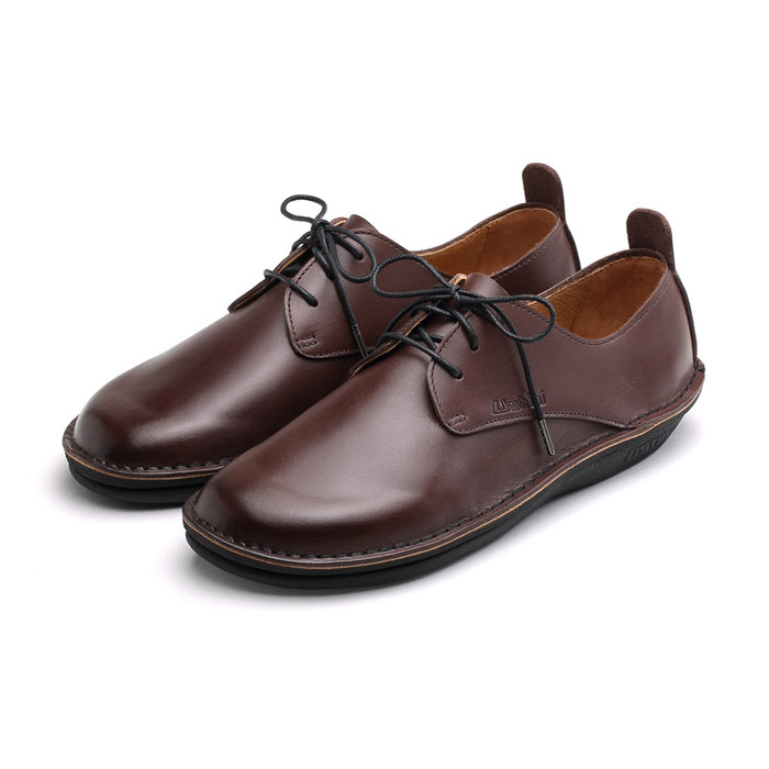 【零碼】率性單層牛皮鞋 - 深咖 - 女款