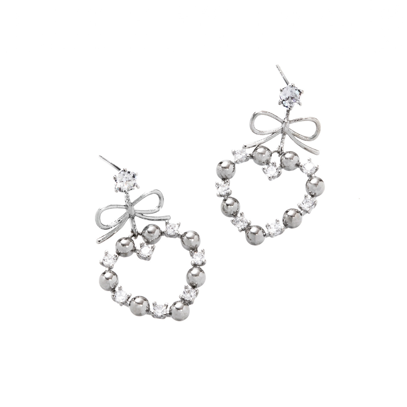 平價飾品,銀針,愛心,蝴蝶結,耳環