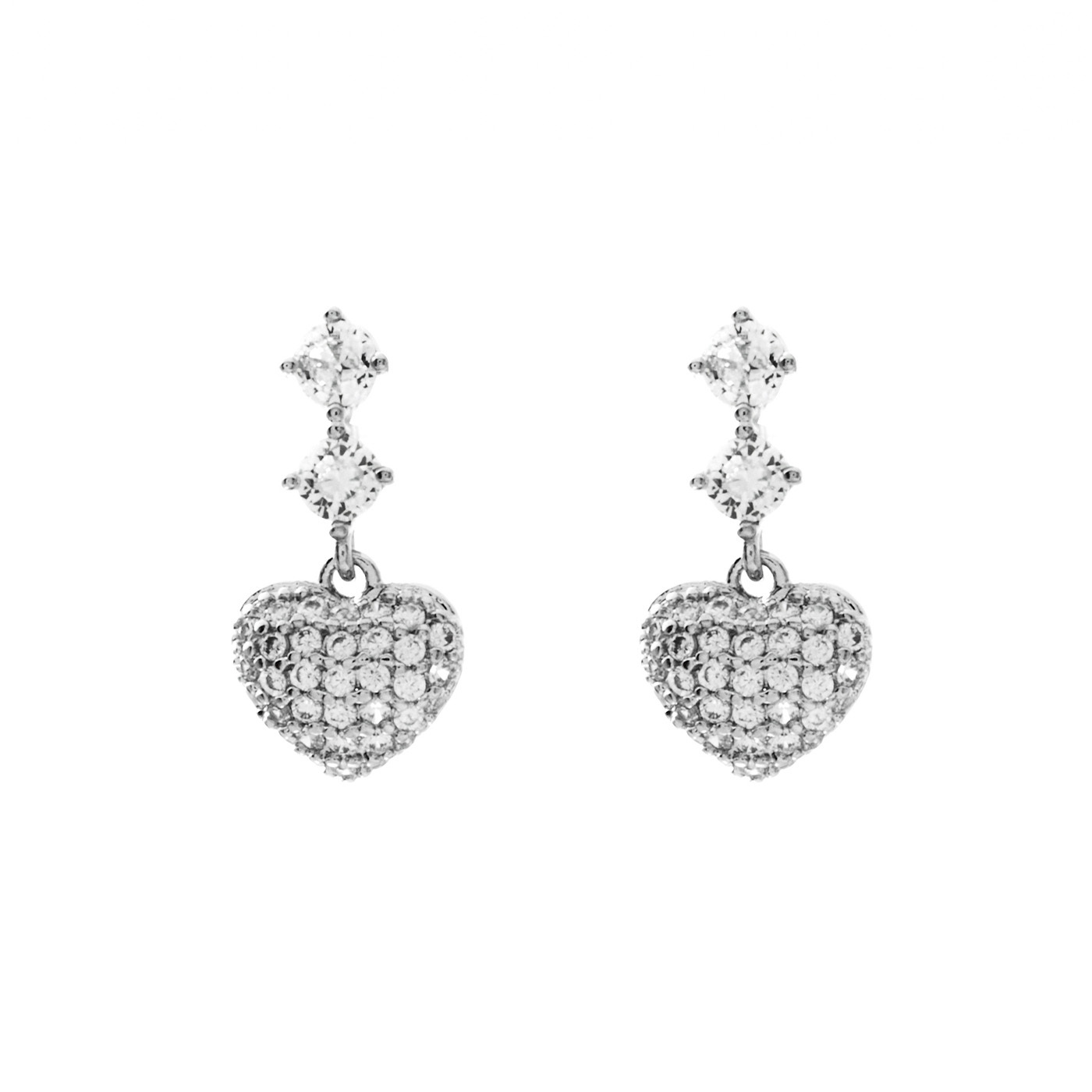 平價飾品,銀針,愛心,鋯石,垂墜耳環