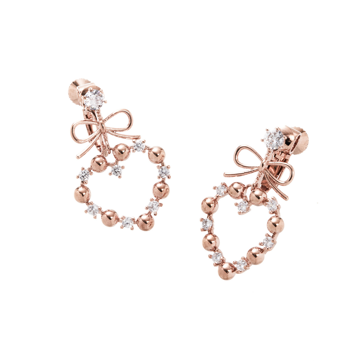 平價飾品,愛心,蝴蝶結,夾式耳環