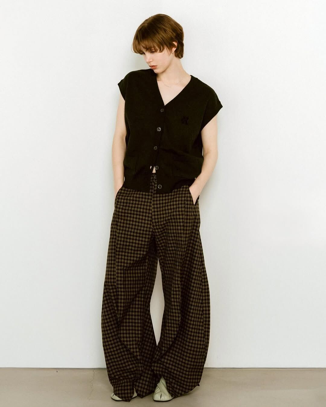 Knuth Marf slit deformed pants 黒XS slit deformed pants(unisex