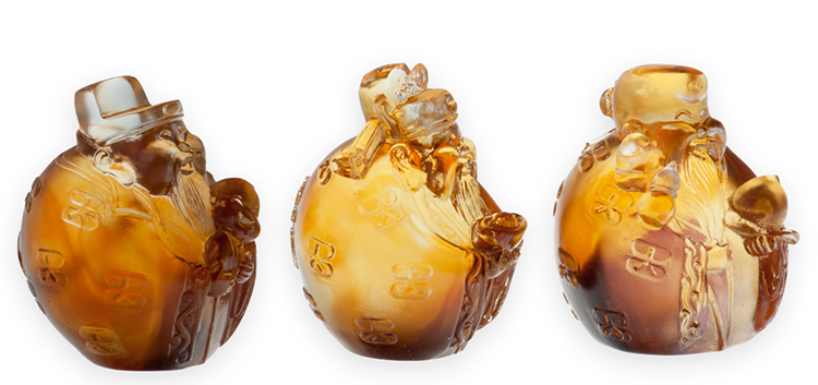 鹿港窯禮品館｜琉璃珍藏 福祿壽三星高照 擺飾 文鎮 居家開運