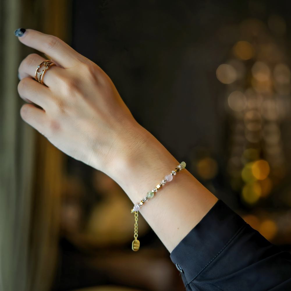 一口春天｜摩根石葡萄石鏈條手鍊 B0024