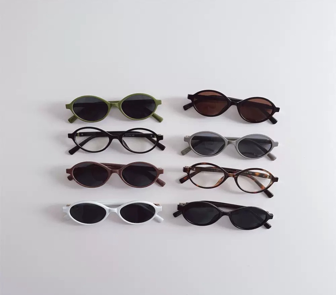 韓系復古橢圓墨鏡