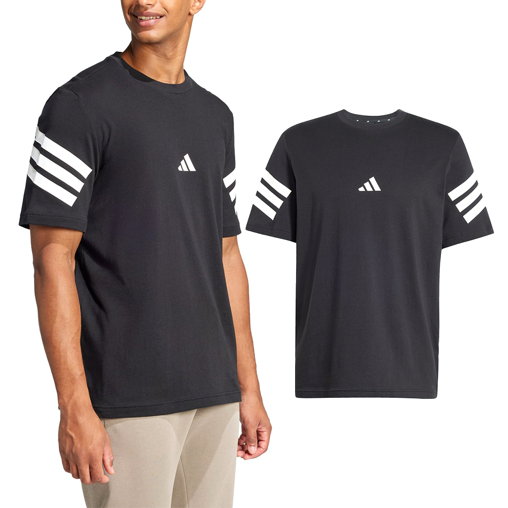 Adidas M Fi 3S Reg T 男款 黑色 Logo 休閒 運動 上衣 短袖 JD4877