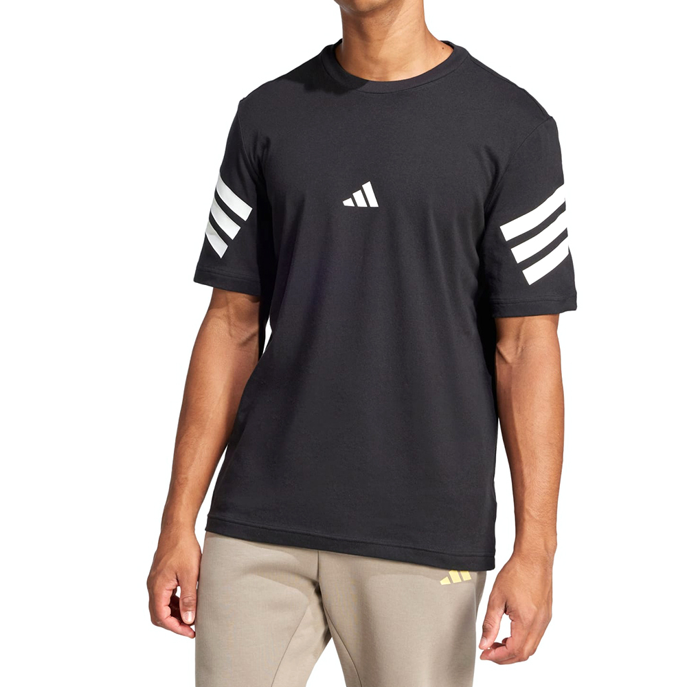 Adidas M Fi 3S Reg T 男款 黑色 Logo 休閒 運動 上衣 短袖 JD4877