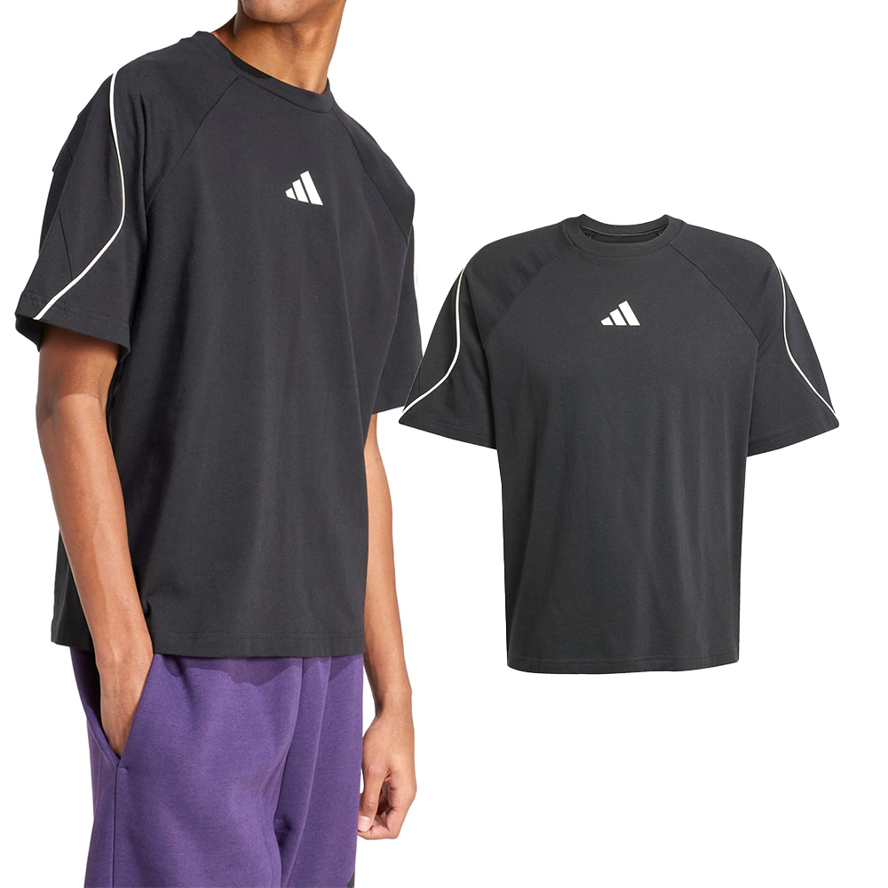 Adidas M Stadium Tee 男款 黑色 Logo 棉質 T恤 休閒 短袖 JN1824
