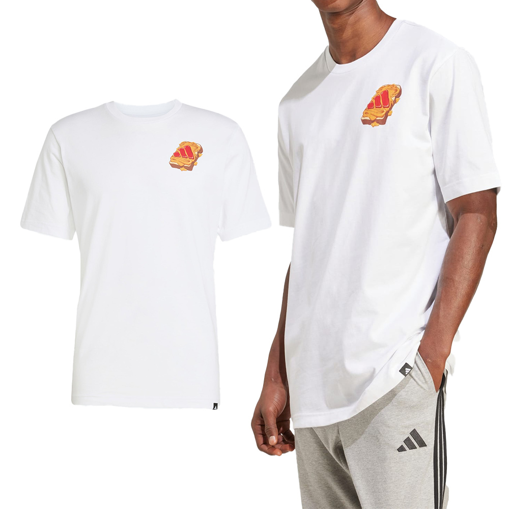 Adidas M Pb&J T 男款 白色 圖案 棉質 T恤 休閒 短袖 JW4344