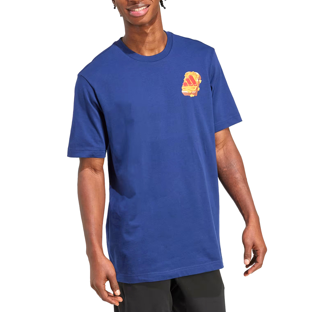 Adidas M Pb&J T 男款 藍色 圖案 棉質 T恤 休閒 短袖 JW4343