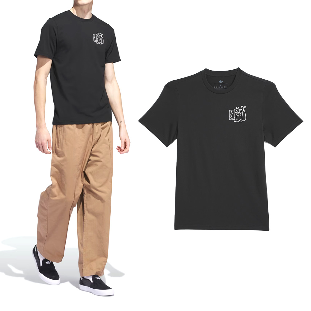Adidas Shmoo G Tee 1 男款 女款 黑色 中性 棉質 T恤 休閒 短袖 JX5453