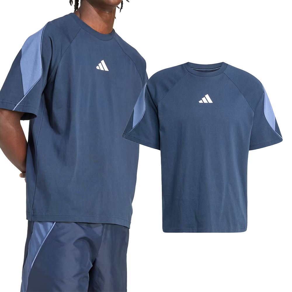 Adidas M Stadium Tee 男款 藍色 棉質 T恤 休閒 短袖 JZ6492