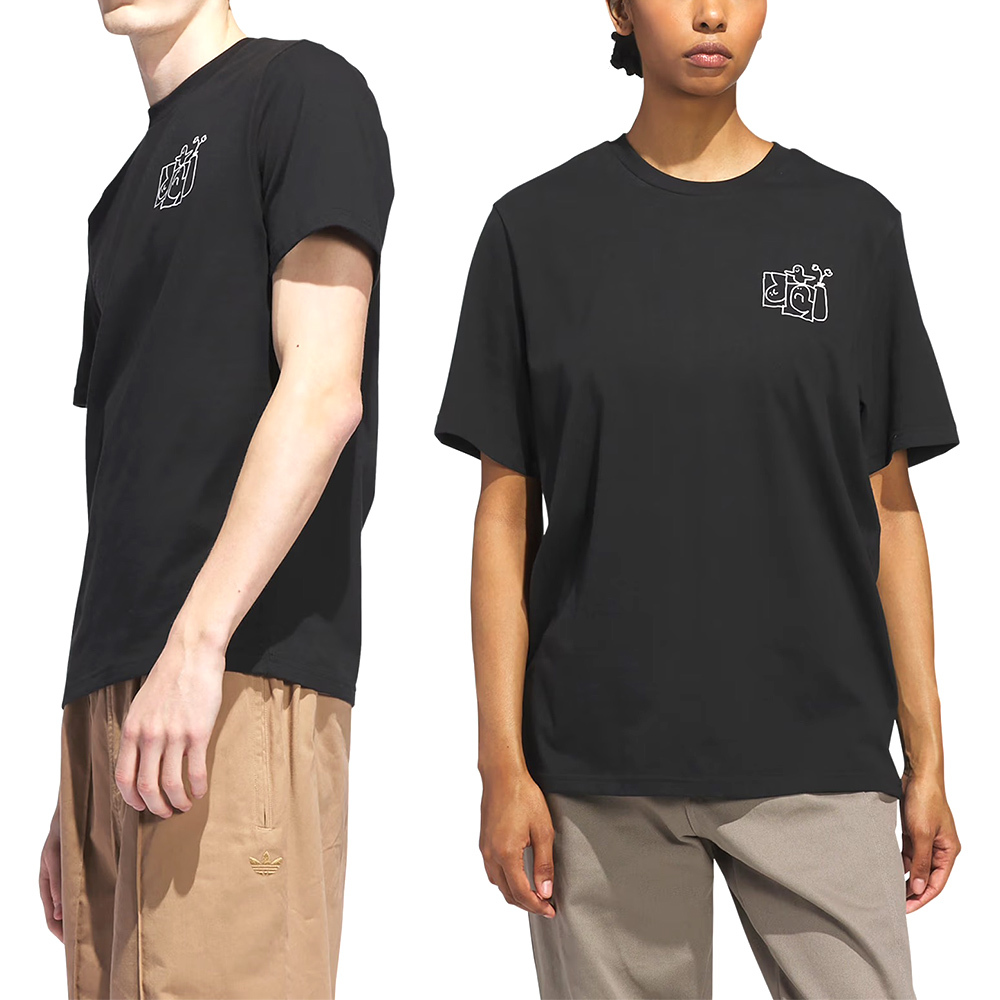 Adidas Shmoo G Tee 1 男款 女款 黑色 中性 棉質 T恤 休閒 短袖 JX5453