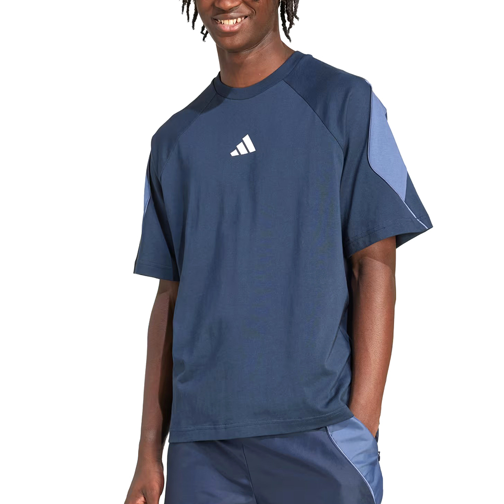 Adidas M Stadium Tee 男款 藍色 棉質 T恤 休閒 短袖 JZ6492