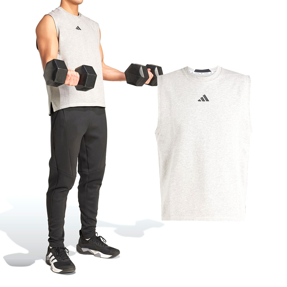 Adidas D4T X Sl Tee 男款 灰色 彈性 棉質 訓練 運動 休閒 背心 KB9831