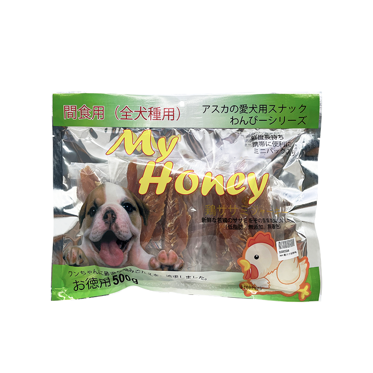 MyHoney Gourmet Chicken Snacks Series 500gr - White Rawhide Bone with Sliced Chicken