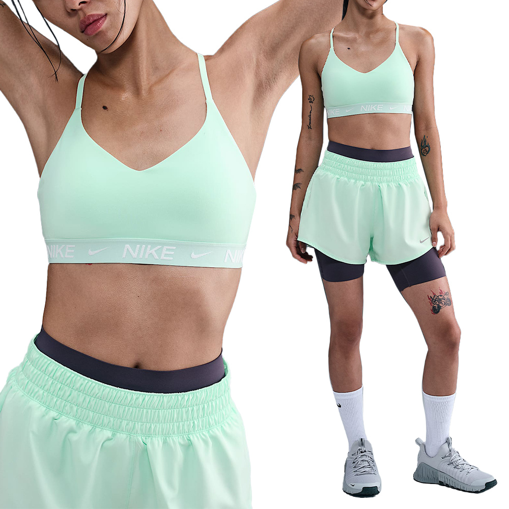 Nike As W Nk Df Indy Lgt Spt Bra 女款 綠色 低強度 運動 內衣 FD1063-353