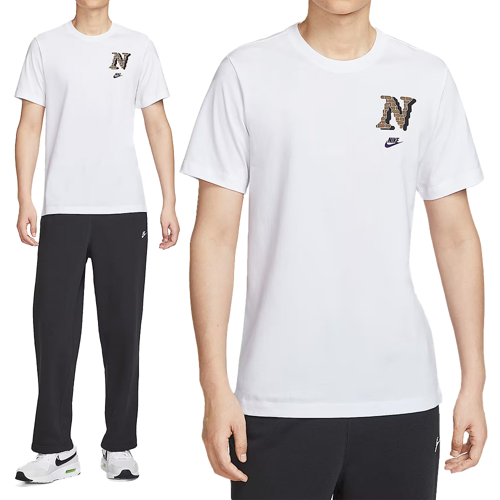 Nike As M Nsw Tee Club Neo Varsity 男款 白色 圖案 短袖 HQ9165-100