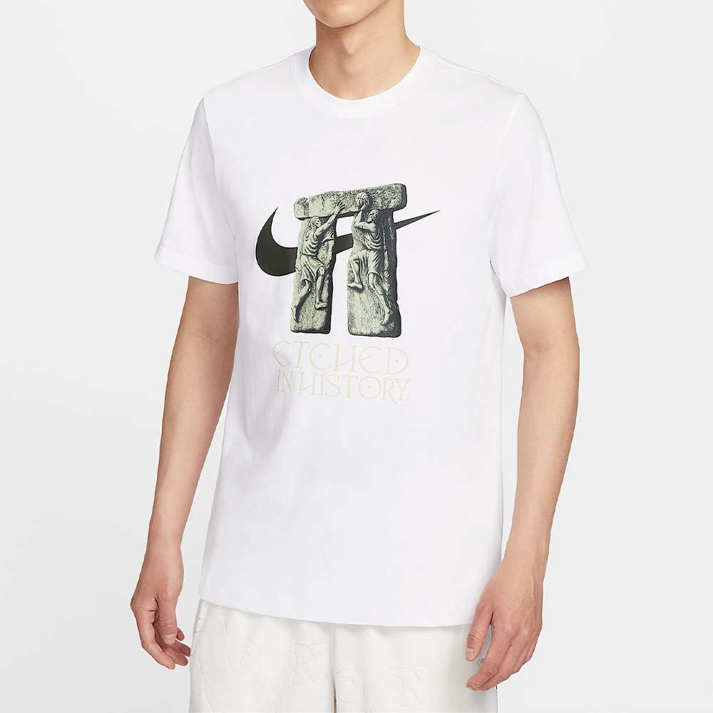 Nike As M Nk Tee Etched 男款 白色 圖案 上衣 短袖 HV1700-100