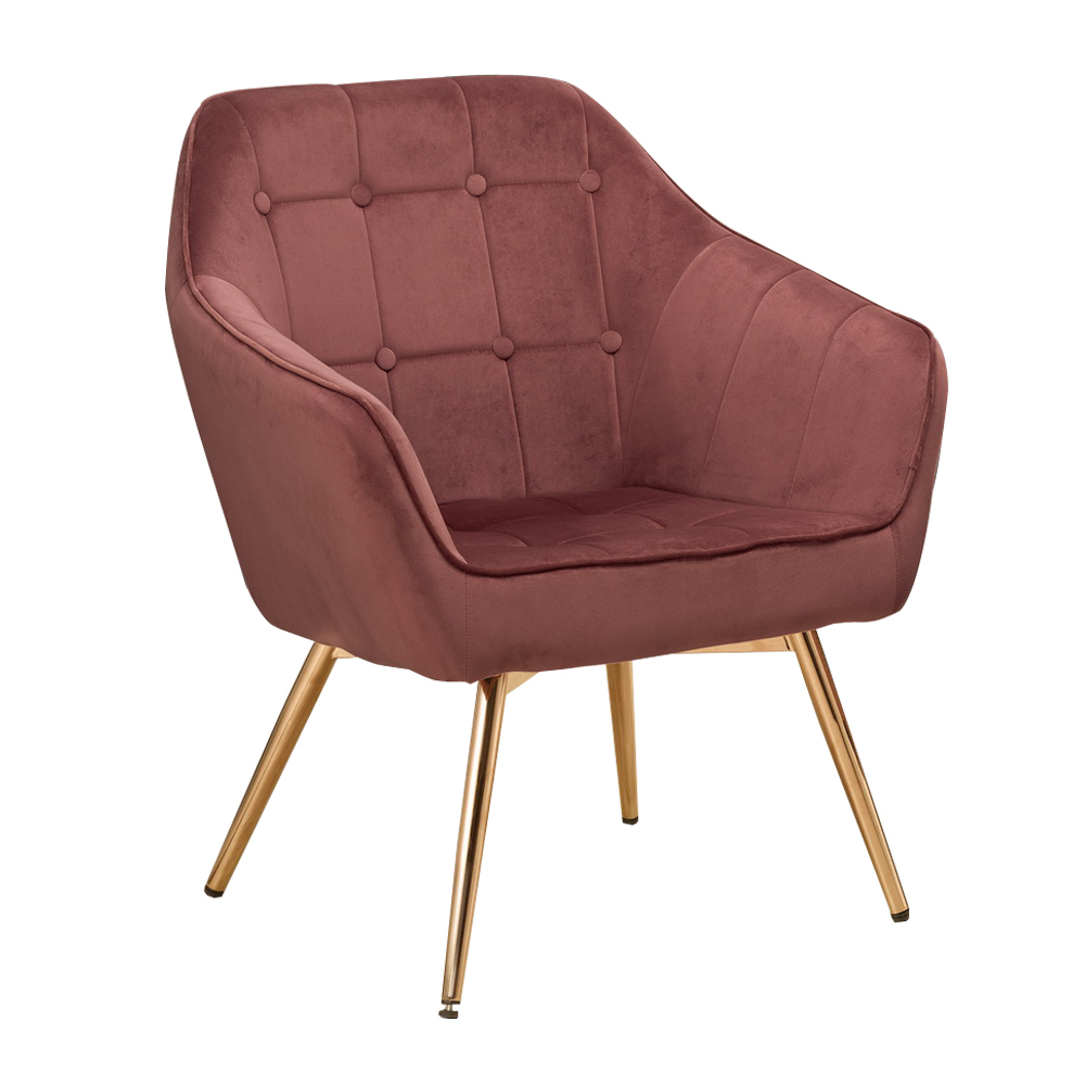 卓莉絨布扶手休閒洽談椅/房間椅/造型單人沙發椅/一人座沙發(兩色可選)