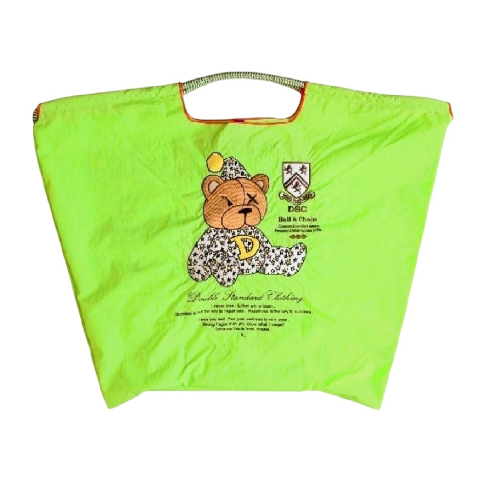 Ball＆Chain 刺繡環保購物袋 L號 - 亮綠 (040000025158)