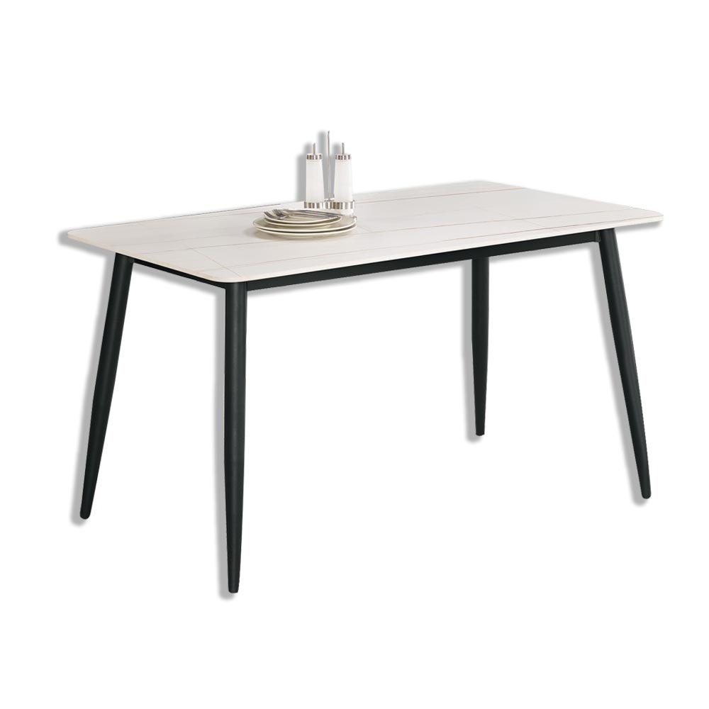 維基4.7尺工業風白色岩板餐桌/工作桌