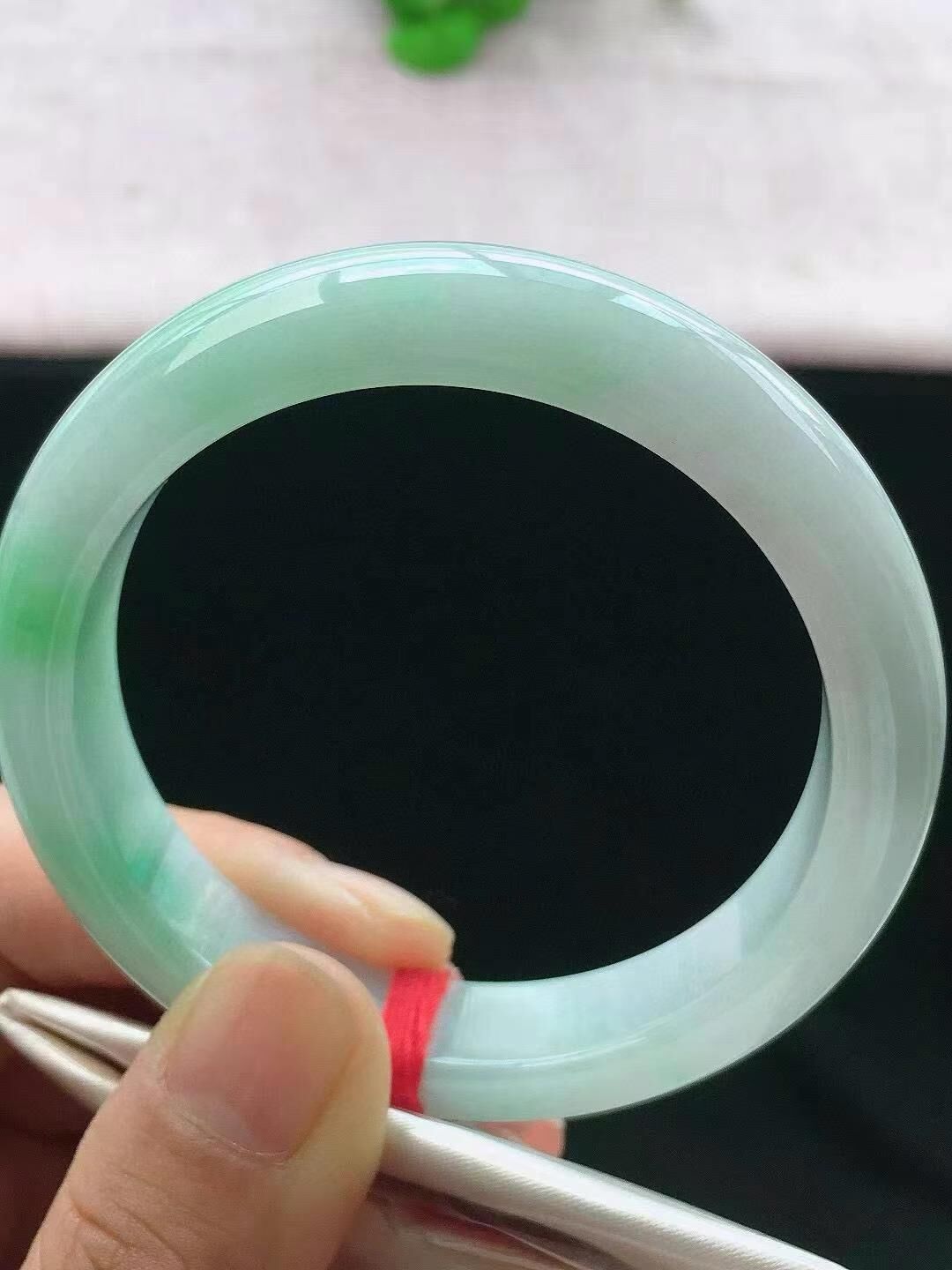 7205846 54.7mm冰飄綠翡翠正圈手鐲 (54-56)