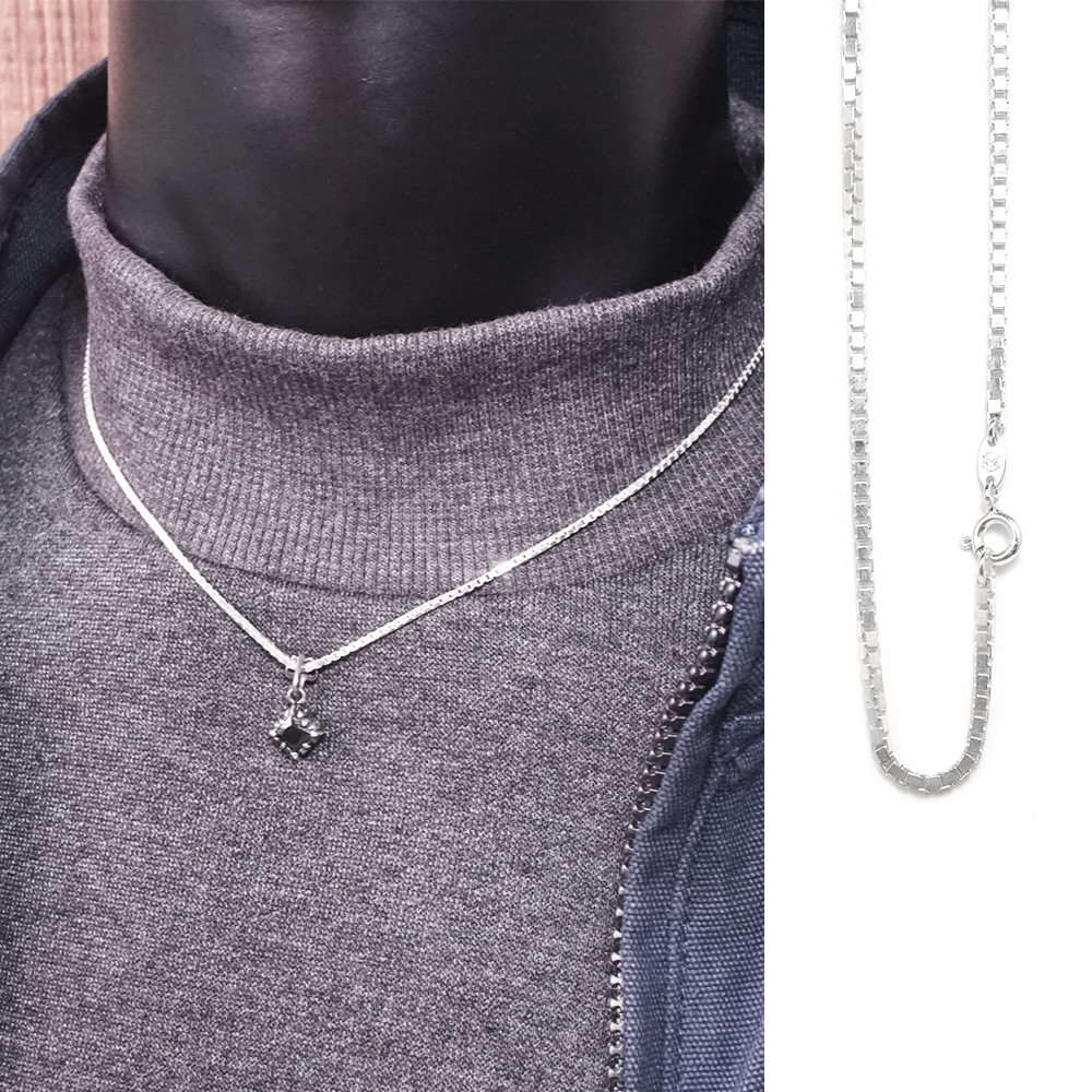 威尼斯方盒鍊(1.8mm中細鍊) 925純銀 女生 男生 中性項鍊 客製長度 純銀鍊子(不含墜子)