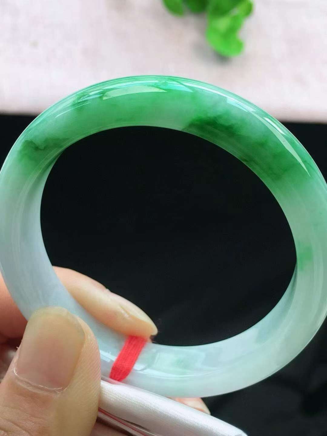 冰飄綠翡翠正圈手鐲,天然翡翠A玉, 緬甸玉, Jade, Jadeite