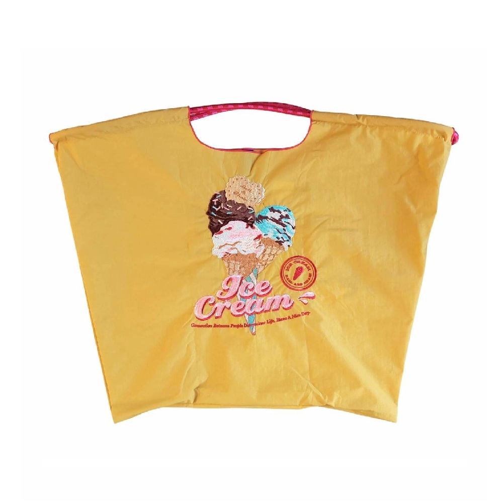 Ball＆Chain 刺繡環保購物袋 L號 - 黃 (30116310)