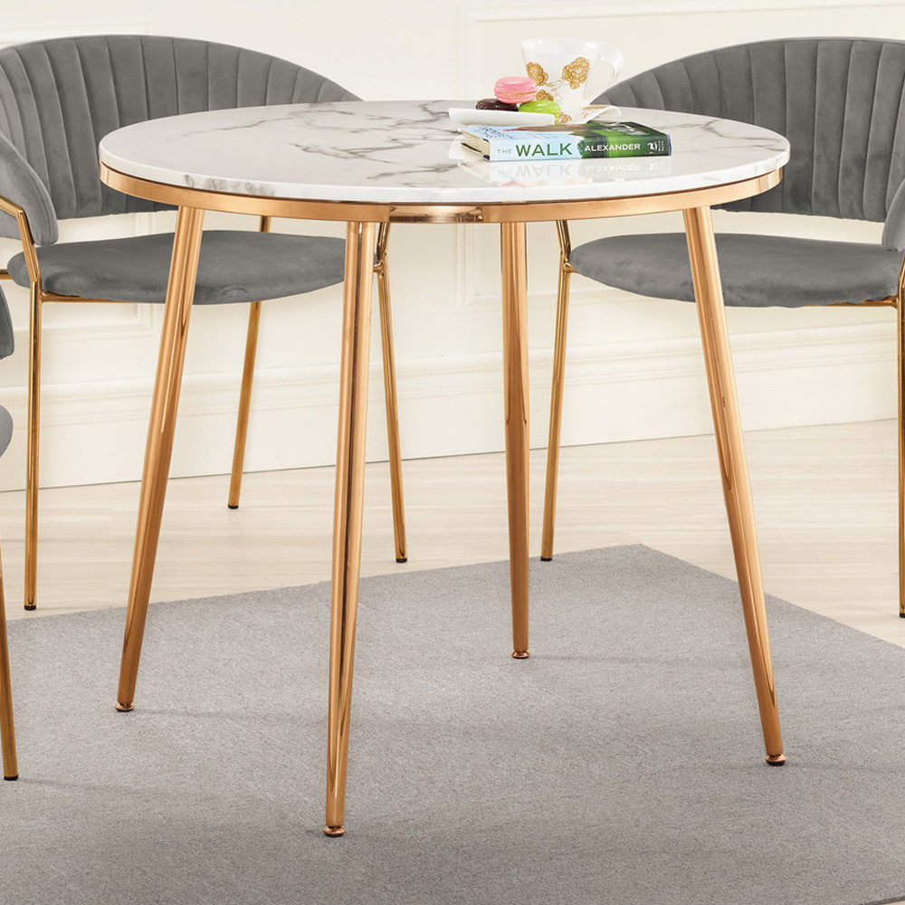 萊塔2.7尺石面圓型休閒餐桌/洽談桌/小圓桌