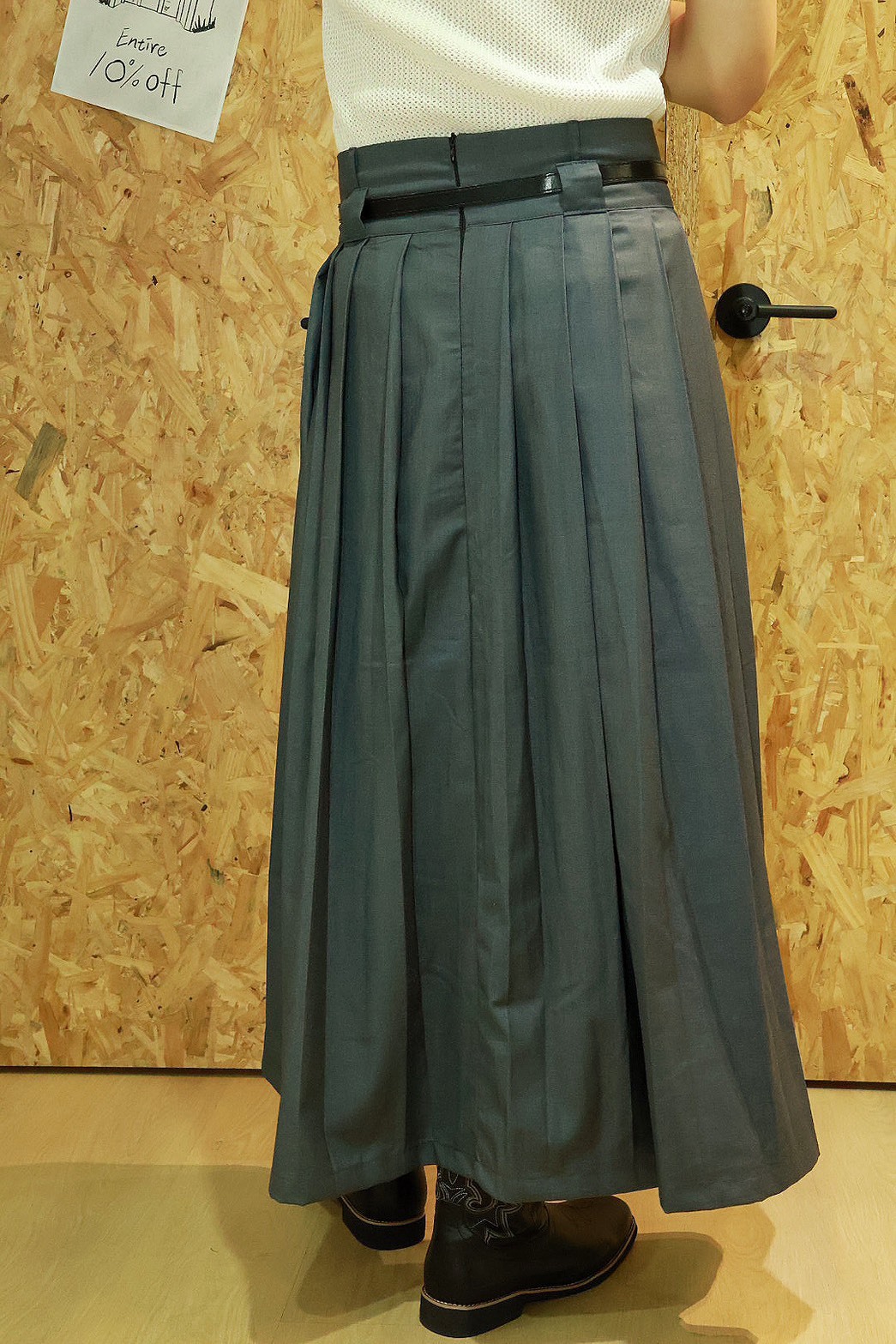 設計款 西裝 百褶 男女可穿 #長裙