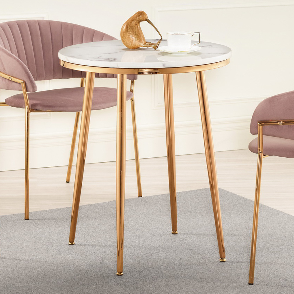 萊塔2尺石面圓型休閒餐桌/洽談桌/小圓桌