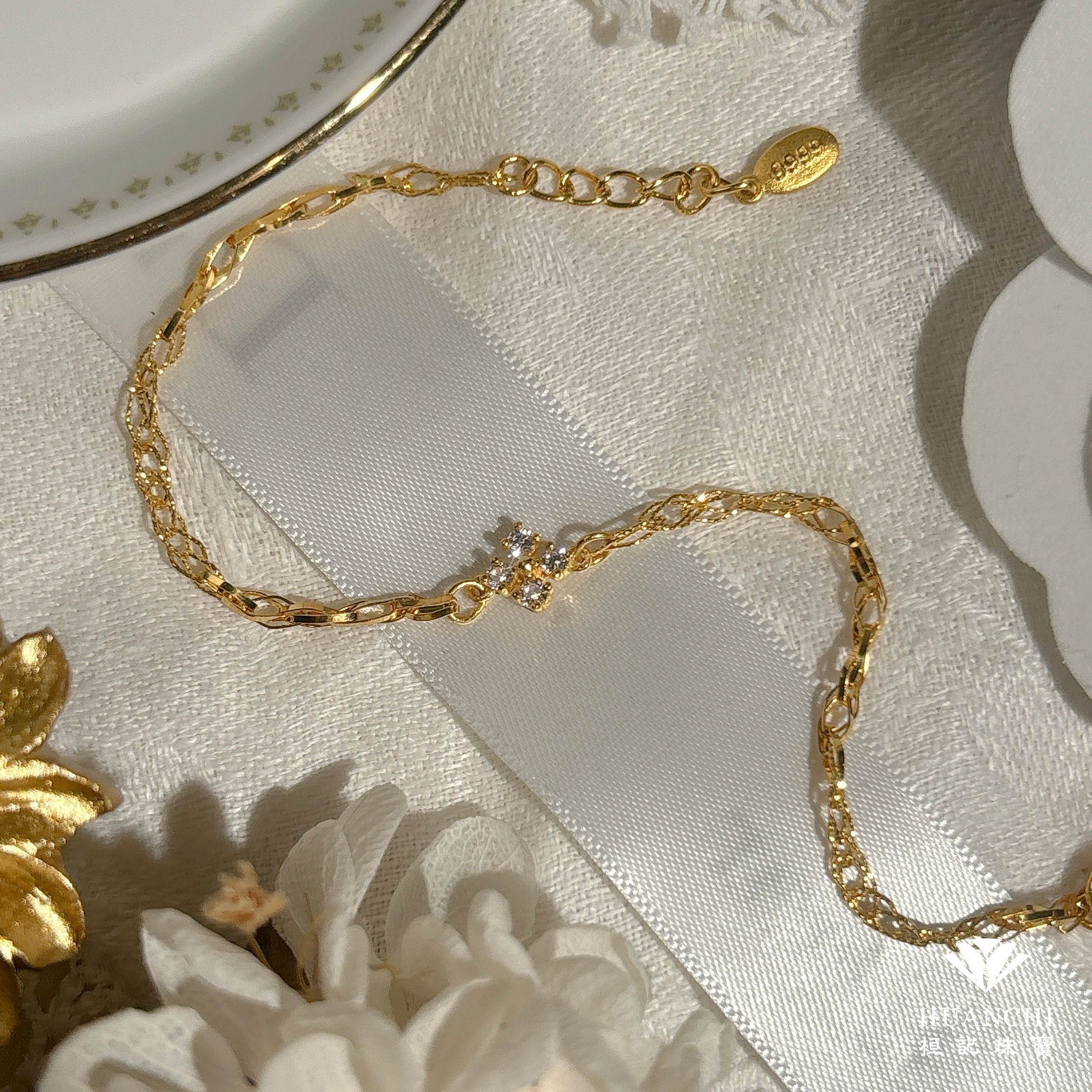 法式蕾絲 黃金手鍊