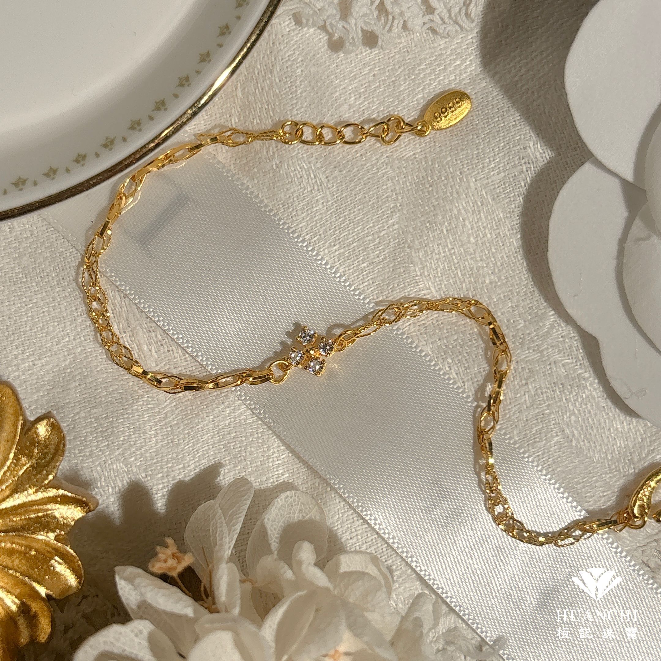 法式蕾絲 黃金手鍊