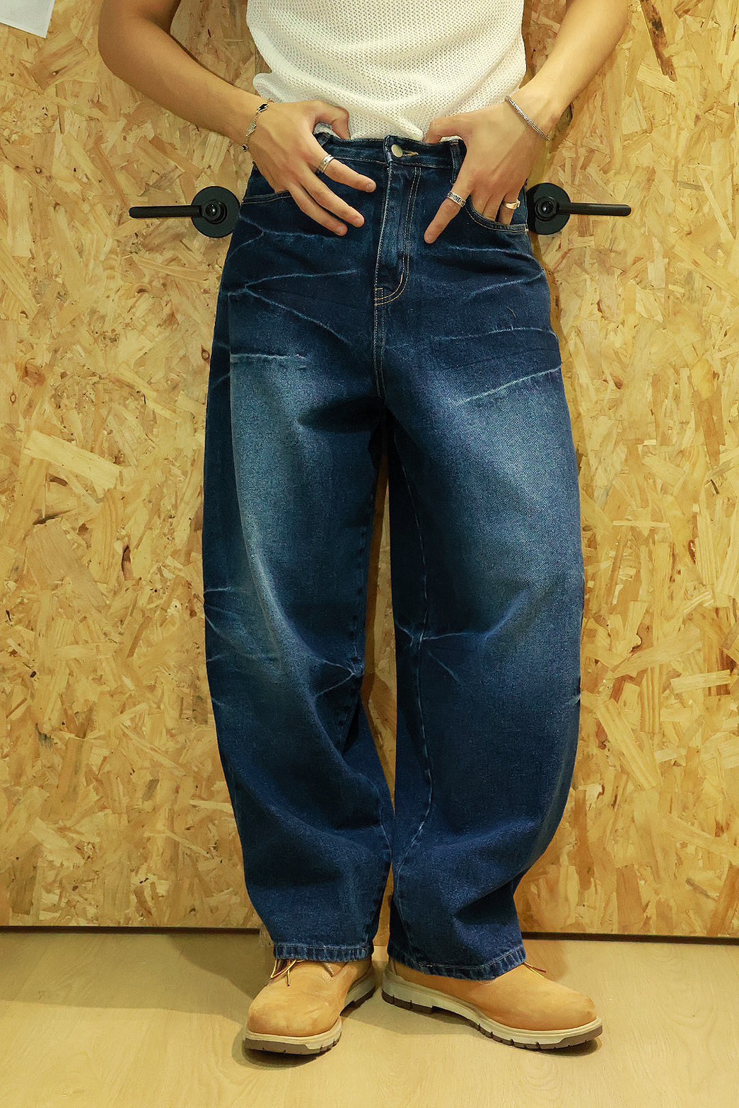 裂紋 刷色 暈染 長褲ˋ#牛仔褲