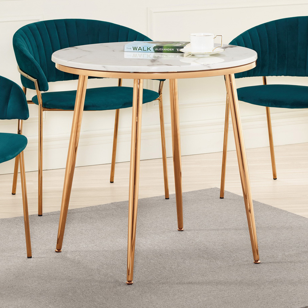 萊塔2.3尺石面圓型休閒餐桌/洽談桌/小圓桌