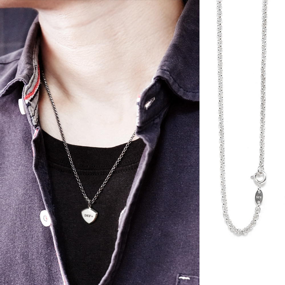 經典小圓鍊(2.4mm中鍊) 925純銀鍊子 客製長度訂製 男生項鍊(不含墜子)