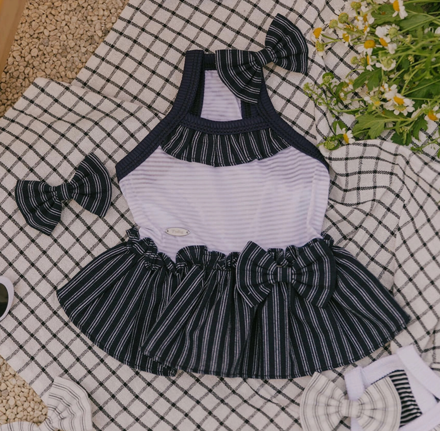 夏日涼感條紋連身裙