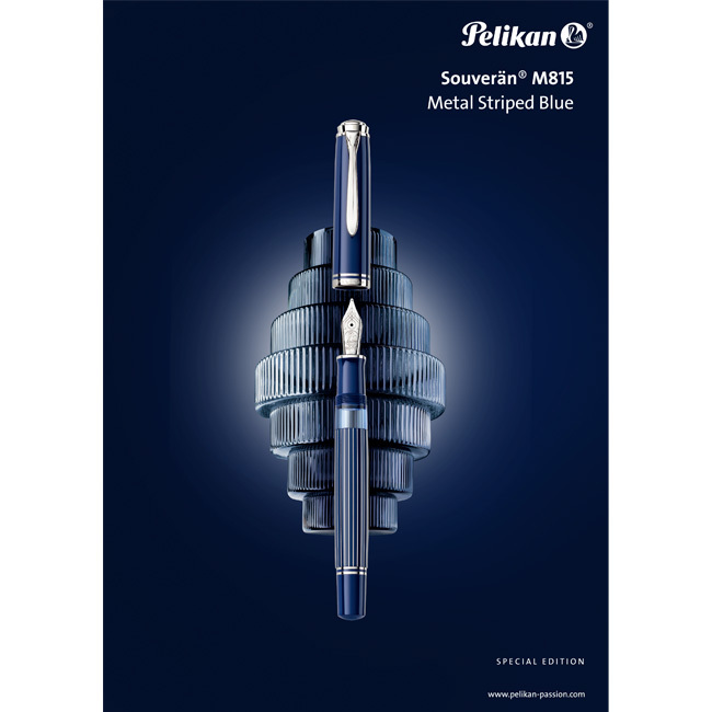PELIKAN百利金 M815 Metal Blue 金屬藍條紋鋼筆