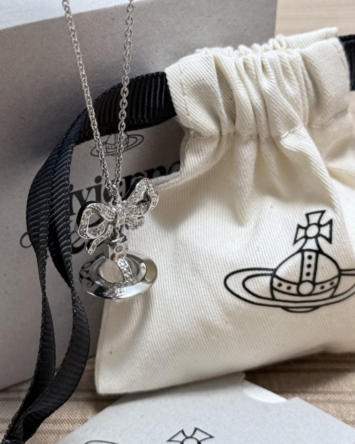 <英國購入!>Vivienne Westwood Octavie Pendant Necklace 薇薇安 西太后 蝴蝶結土星項鍊 兩色