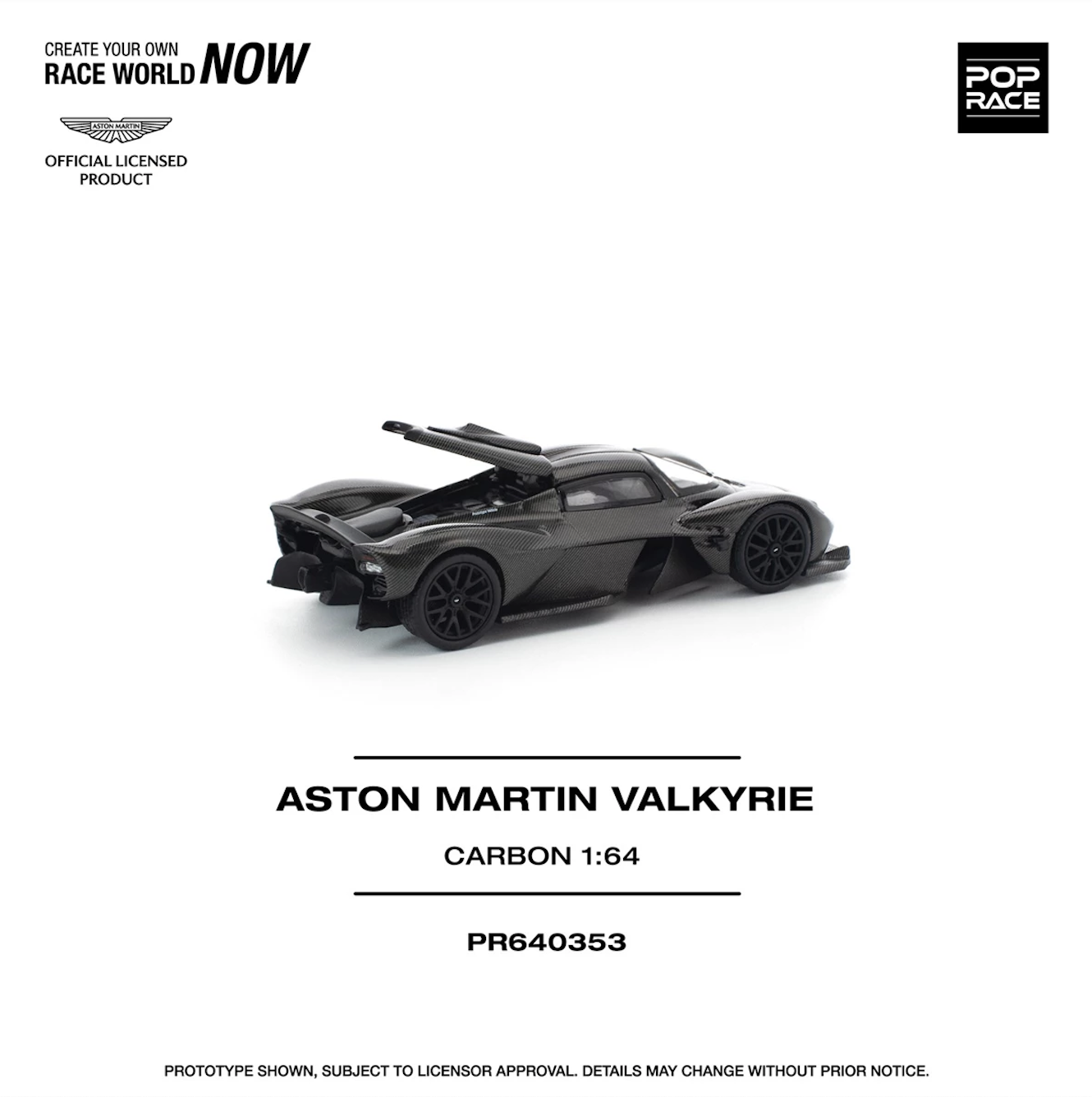【預訂】Pop Race 1/64 Aston Martin Valkyrie Carbon Edition (PR640353)