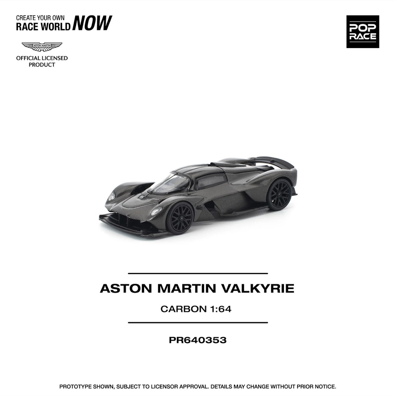 【預訂】Pop Race 1/64 Aston Martin Valkyrie Carbon Edition (PR640353)