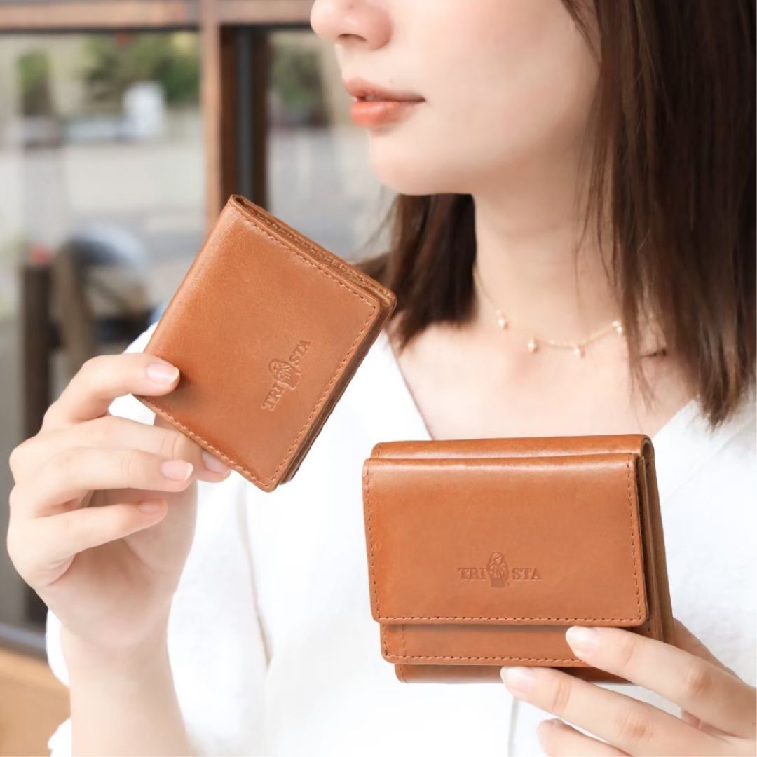 黛兒 植鞣油蠟撞色真皮小短夾